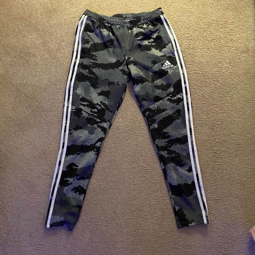 Adidas gray and white camo sweatpants